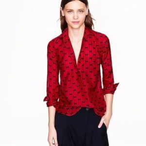 JCrew Bows Popover Blouse -worn once